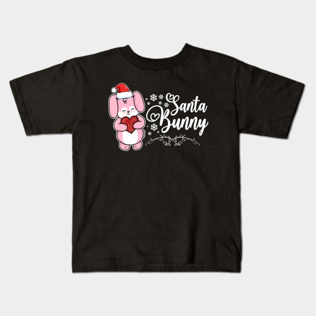 Santa Bunny Kids T-Shirt by the-krisney-way